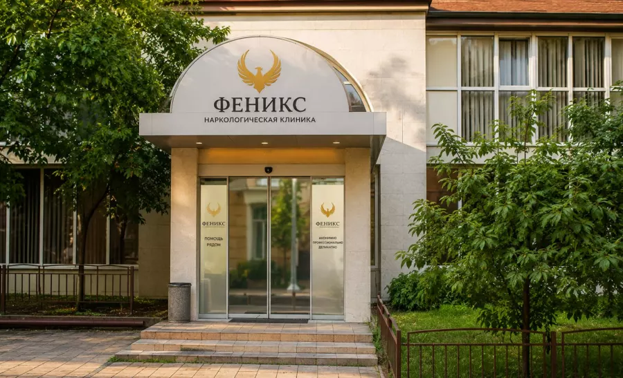 Вход в наркологическую клинику «Феникс» в Учалах